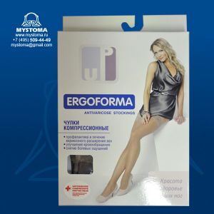 Чулки черные антиварикозные женские Ergoforma-up 2 класс компрессии купить по цене от 2499 рублей с доставкой ― MyStoma.ru