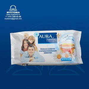 Aura салфетки влажные для все семьи №63 заказать по цене от 145 рублей с доставкой ― MyStoma.ru