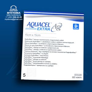 Convatec Повязка Аквасел (Aquacel) Экстра  с серебром 15х15 см     заказать по цене от 1530 рублей с доставкой ― MyStoma.ru