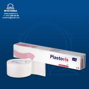  PLASTOVIS Гипоаллергенный фиксирующий пластырь из текстильной ткани 2.5см x 5,0м 1шт.  заказать по цене от 90 рублей с доставкой ― MyStoma.ru