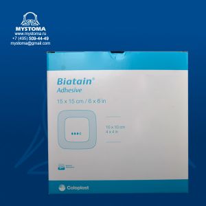 Повязка губчатая адгезивная Biatain 15x15 см приобрести по цене от 650 рублей с доставкой ― MyStoma.ru