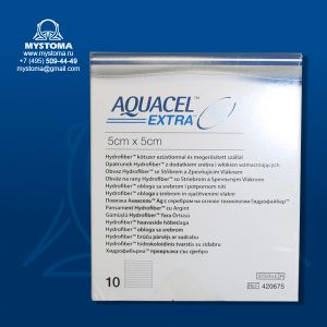 Convatec Повязка Аквасел (Aquacel) Экстра с серебром 5х5 см     приобрести по цене от 420 рублей с доставкой ― MyStoma.ru