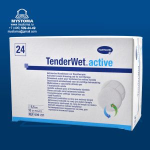 TenderWet   24 active - Повязки актив. раствором Рингера: круглые 5,5 cм  заказать по цене от 258 рублей с доставкой ― MyStoma.ru