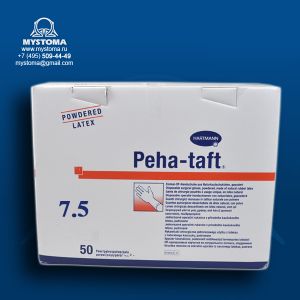 942714 Peha-taft AT-  Одноразовые перчатки из натурального латекса, опудренные №7,5 (ст) пара купить по цене от 44 рублей с доставкой ― MyStoma.ru