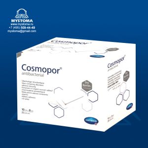 Cosmopor Antibacterial Самоклеящаяся серебросодержащая повязка 10 х 8 см приобрести по цене от 45 рублей с доставкой ― MyStoma.ru