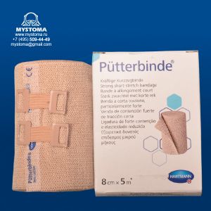 Putterbinde100% хлопок, с зажимами /цвет кожи/; 5 м х 8 см приобрести по цене от 555 рублей с доставкой ― MyStoma.ru