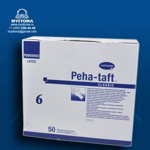 Peha-taft CLASSIC- 50 пар  перчатки хирургические, опудренные №6 пара купить по цене от 48 рублей с доставкой ― MyStoma.ru