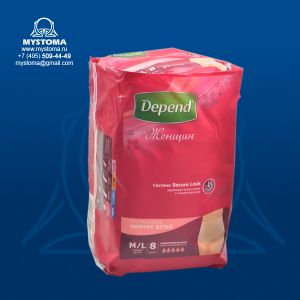 Depend трусы-подгузники д/жен M/L №8 заказать по цене от 410 рублей с доставкой ― MyStoma.ru