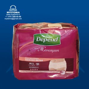 Depend трусы-подгузники д/жен M/L (размер 46-54) №10 купить по цене от 560 рублей с доставкой ― MyStoma.ru