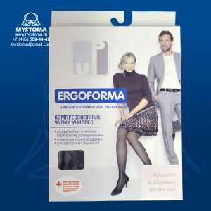 Чулки с широкой резинкой 2 класса компрессии Ergoforma EU226(6) черные цена от 1320 рублей с доставкой ― MyStoma.ru