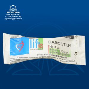 Салфетки стерильные life 16х14 см 2-х слойные 100% хлопок купить по цене от 40 рублей с доставкой ― MyStoma.ru