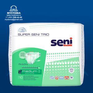 # Подгузники дышащие для взрослых Super Seni Trio (Супер Сени Трио) Medium по 10 шт. купить по цене от 831 рублей с доставкой ― MyStoma.ru