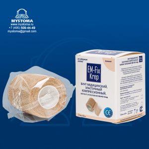 Бинт эластичный, компрессионный, вариант исполнения EM-Fix krep 7.5см х 4.5м бежевый купить по цене от 225 рублей с доставкой ― MyStoma.ru